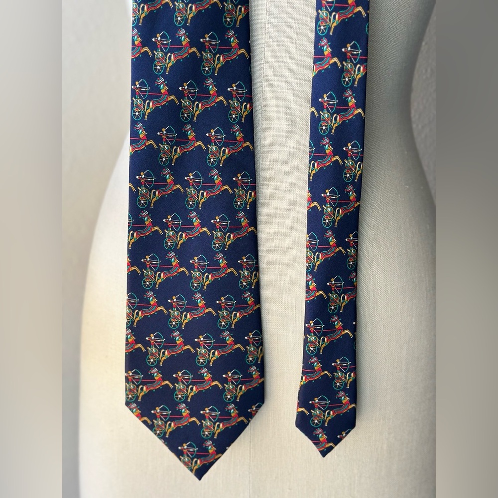 Vintage Neiman Marcus Designer Collections Silk Tie-Richel Equestrian - Picture 8 of 10